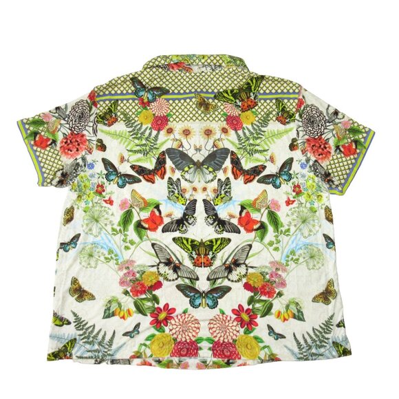 NWT Johnny Was Happy Wings S/S Polo Tee Butterfly Jersey T-Shirt Top 1X $125 - Picture 3 of 3